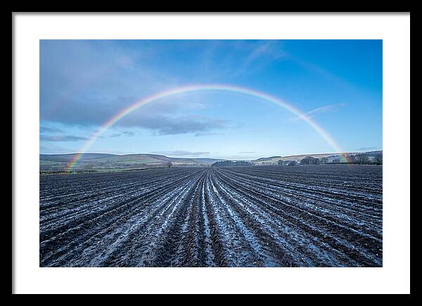Spring Rainbow Over Plowed Field