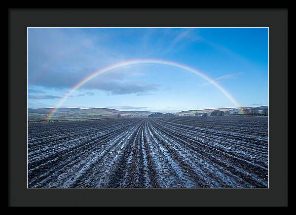 Spring Rainbow Over Plowed Field
