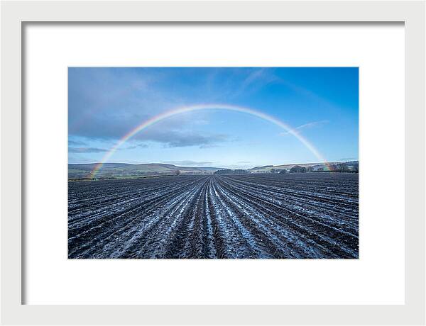 Spring Rainbow Over Plowed Field