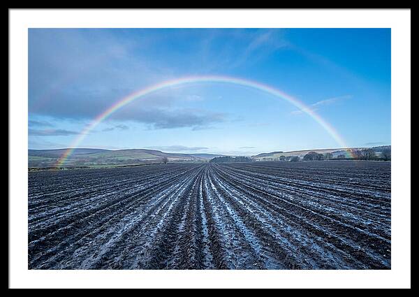 Spring Rainbow Over Plowed Field