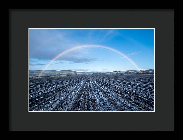 Spring Rainbow Over Plowed Field