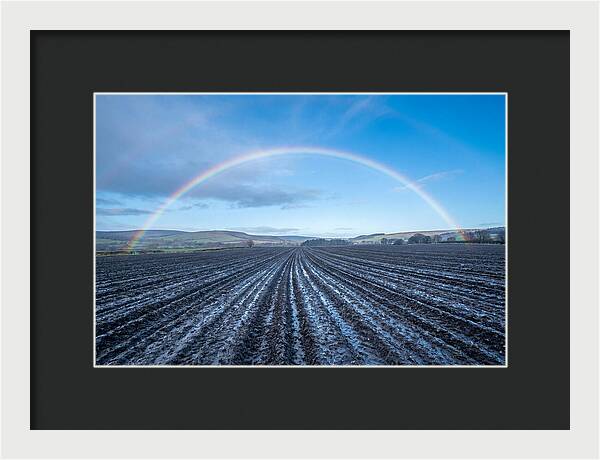 Spring Rainbow Over Plowed Field