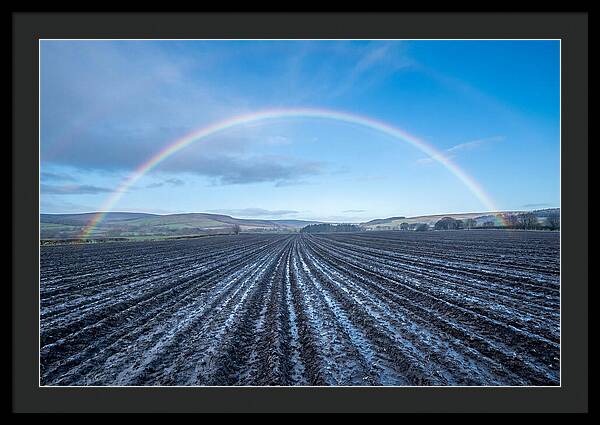 Spring Rainbow Over Plowed Field