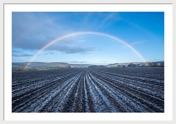 Spring Rainbow Over Plowed Field