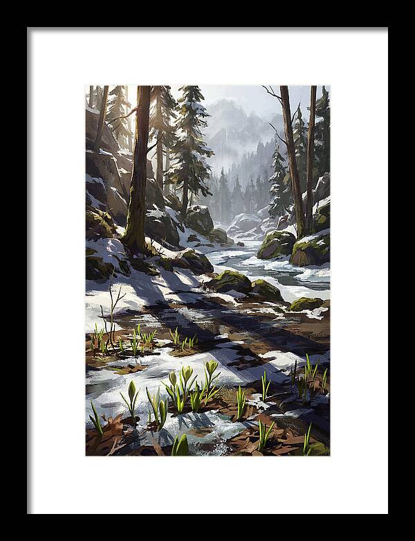 Spring Snow Melt Revealing First Green