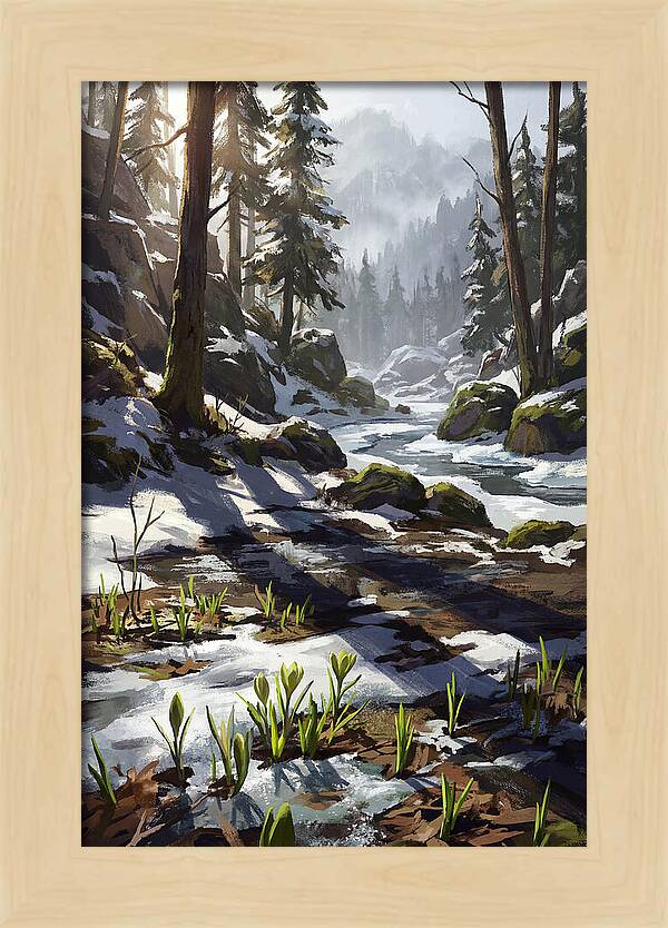 Spring Snow Melt Revealing First Green
