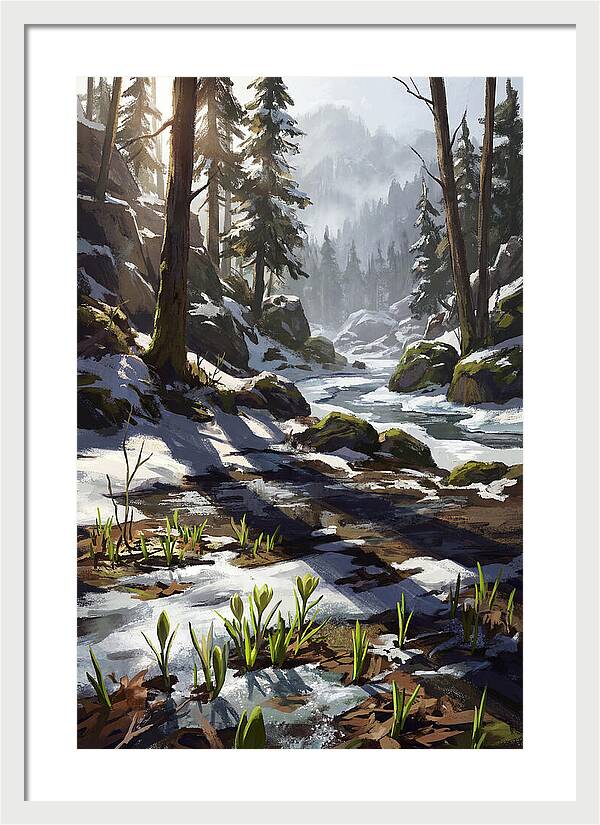 Spring Snow Melt Revealing First Green