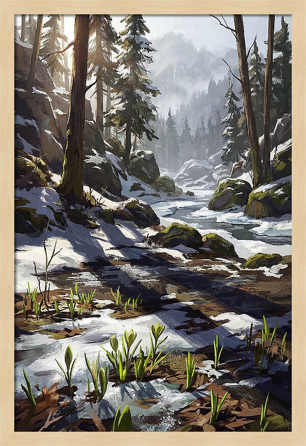 Spring Snow Melt Revealing First Green