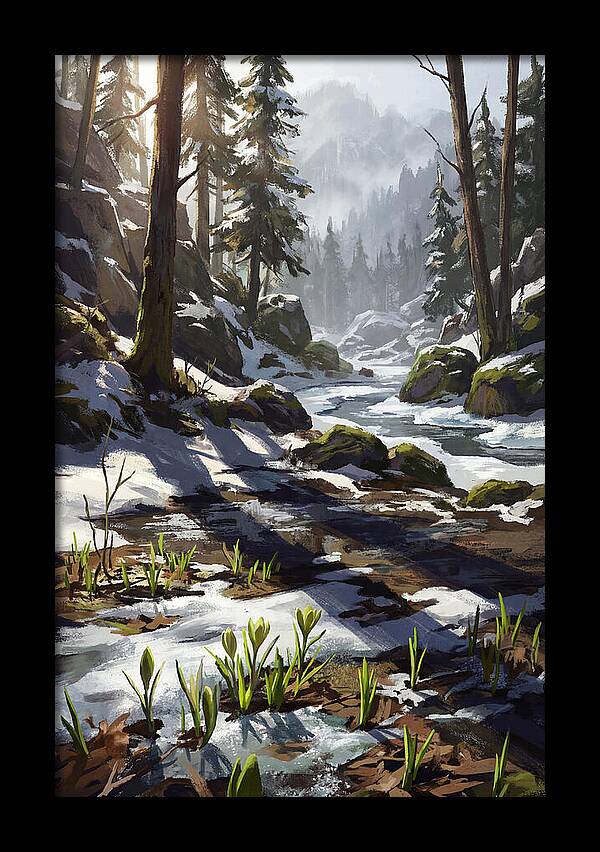 Spring Snow Melt Revealing First Green