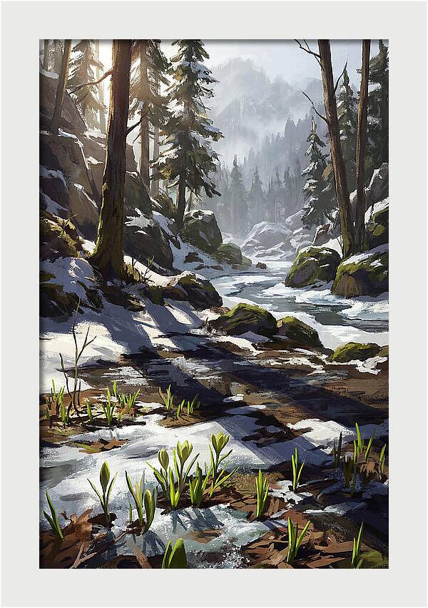 Spring Snow Melt Revealing First Green