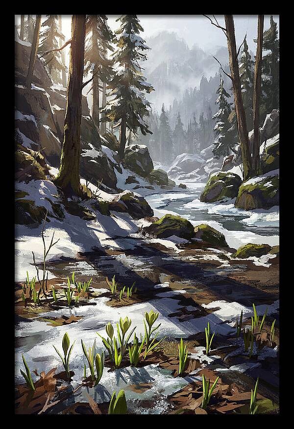 Spring Snow Melt Revealing First Green