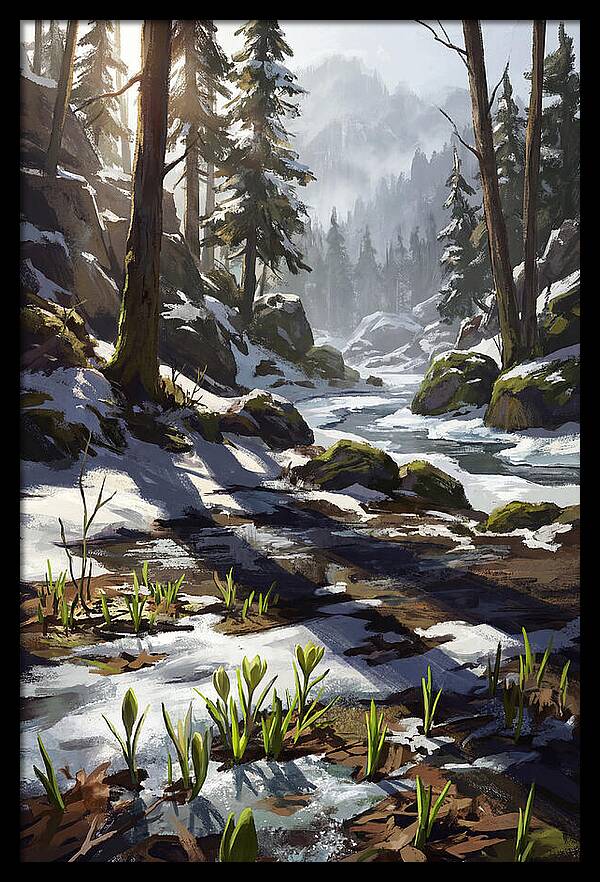 Spring Snow Melt Revealing First Green