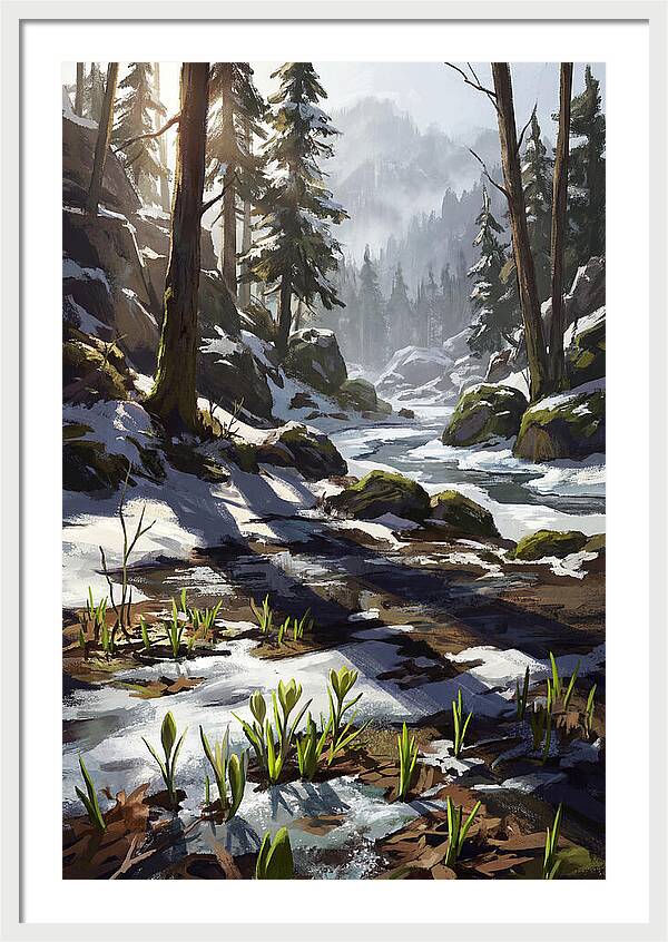 Spring Snow Melt Revealing First Green