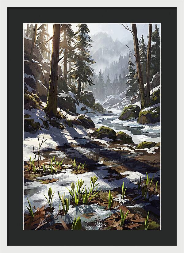 Spring Snow Melt Revealing First Green
