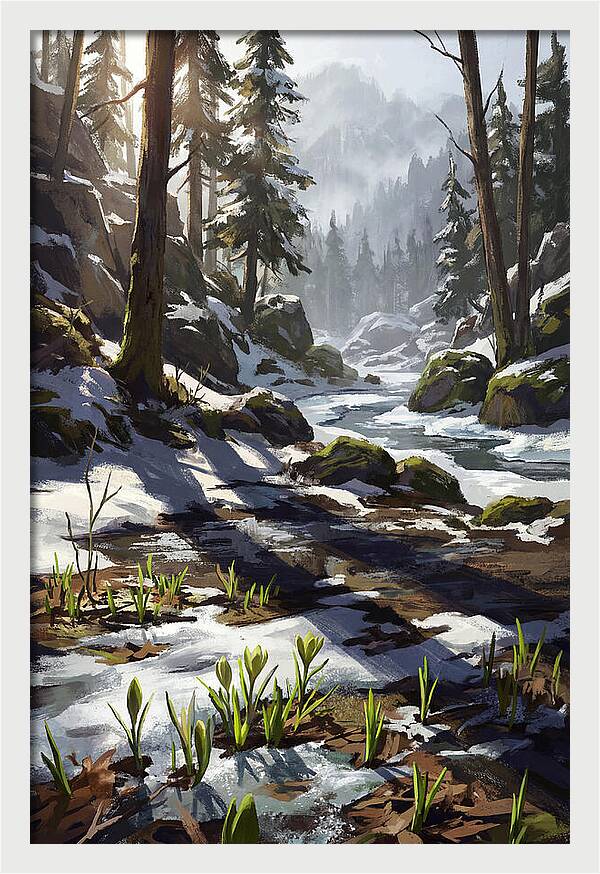 Spring Snow Melt Revealing First Green
