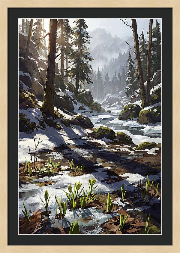Spring Snow Melt Revealing First Green