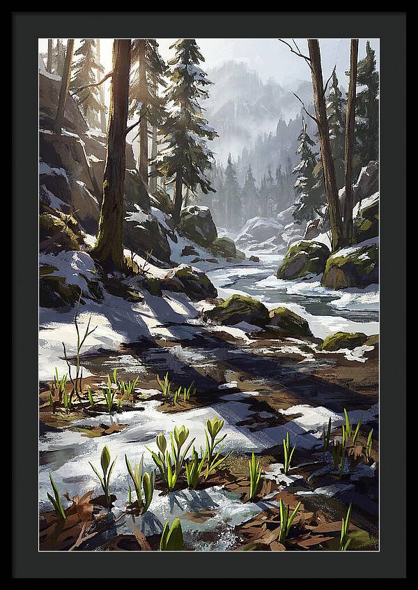 Spring Snow Melt Revealing First Green