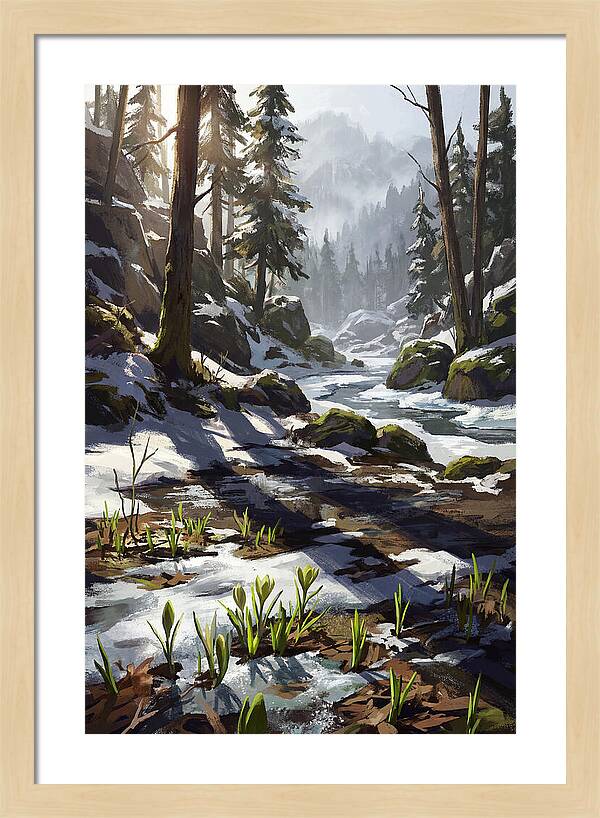 Spring Snow Melt Revealing First Green