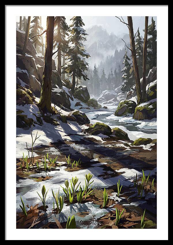 Spring Snow Melt Revealing First Green