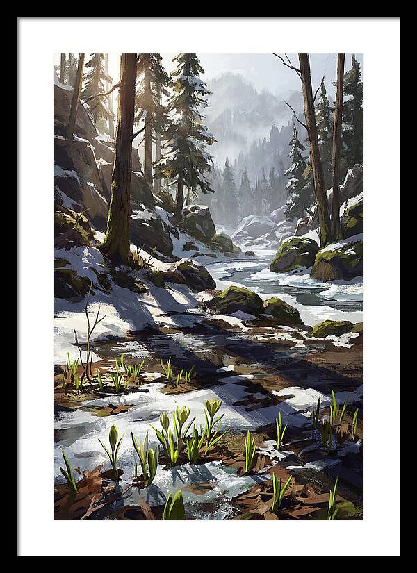 Spring Snow Melt Revealing First Green