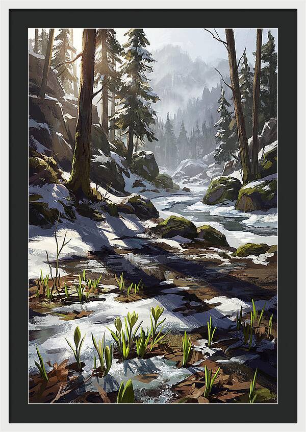 Spring Snow Melt Revealing First Green