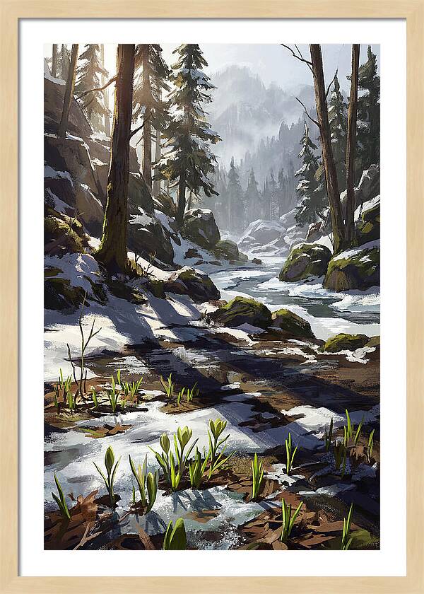 Spring Snow Melt Revealing First Green