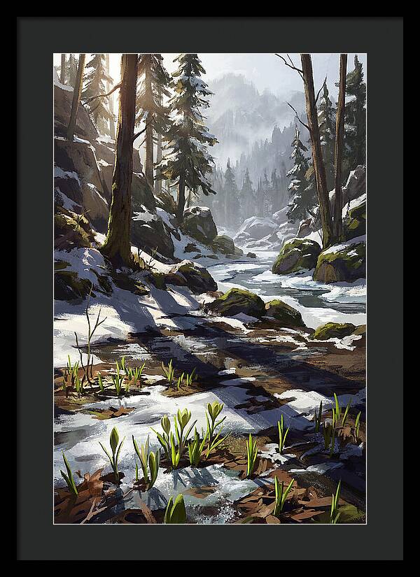 Spring Snow Melt Revealing First Green
