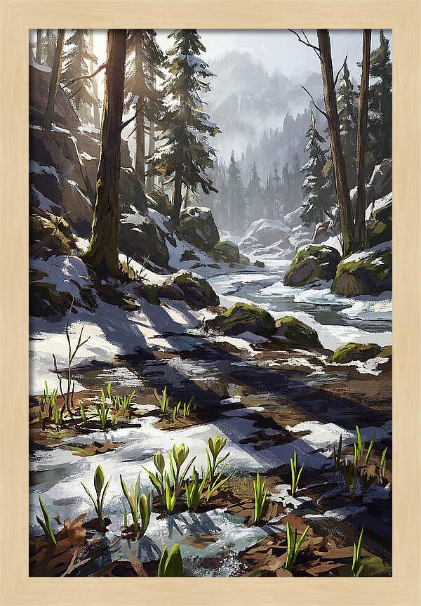 Spring Snow Melt Revealing First Green