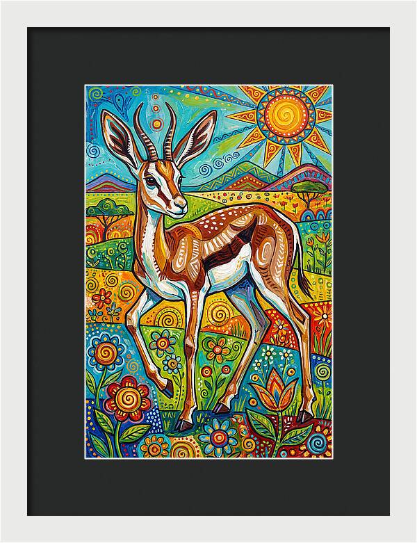 Springbok In Vibrant Landscape