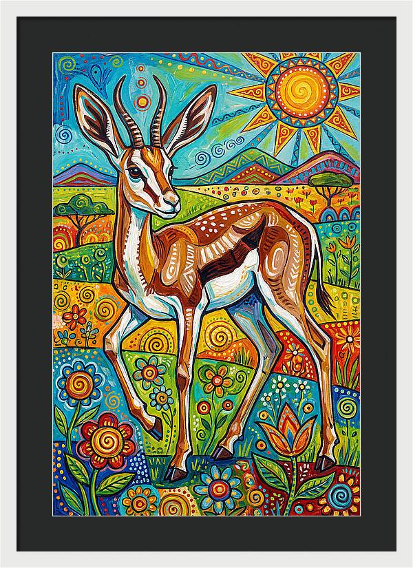 Springbok In Vibrant Landscape