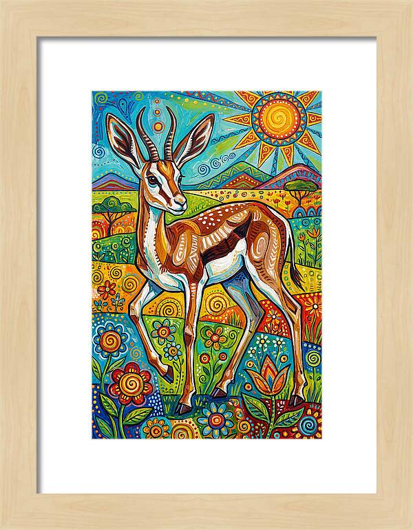 Springbok In Vibrant Landscape