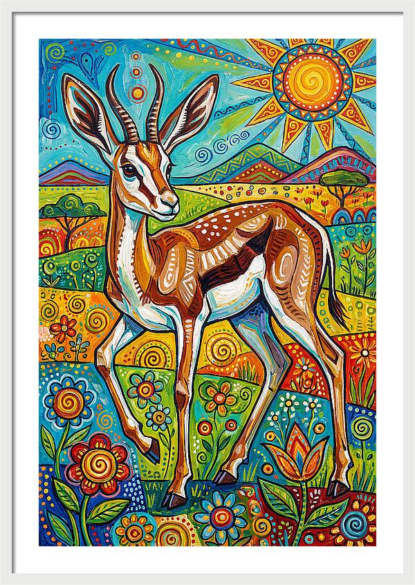 Springbok In Vibrant Landscape
