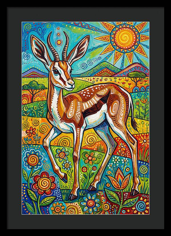 Springbok In Vibrant Landscape
