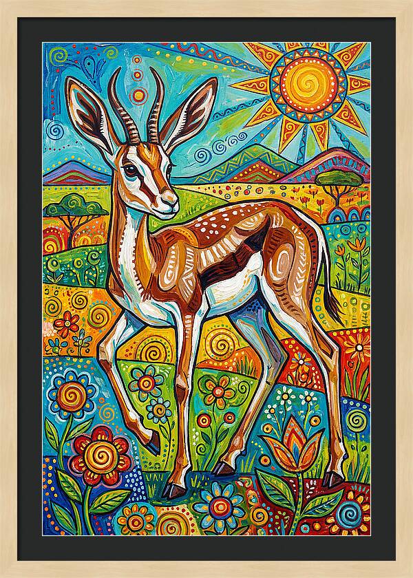 Springbok In Vibrant Landscape