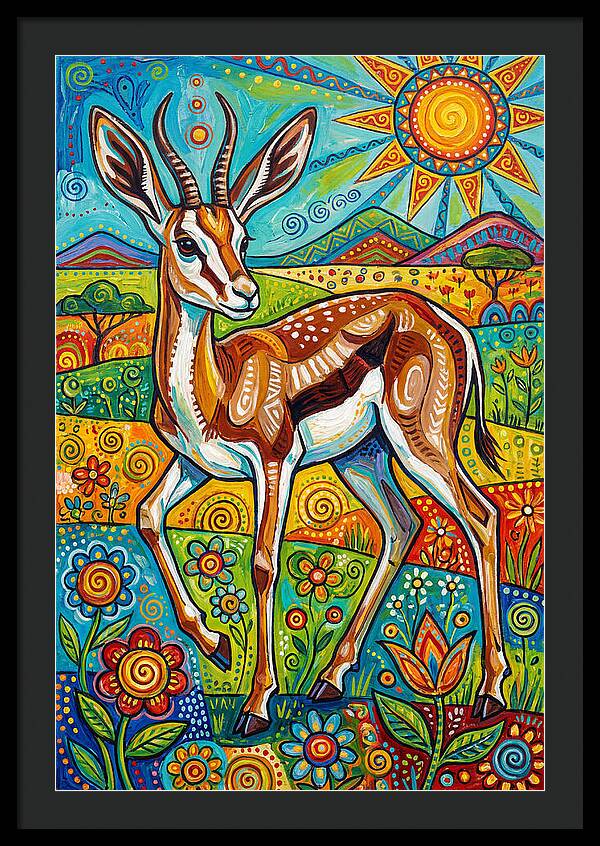 Springbok In Vibrant Landscape