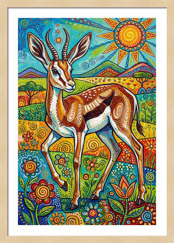 Springbok In Vibrant Landscape