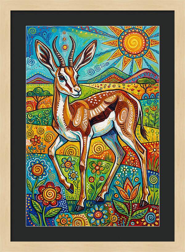 Springbok In Vibrant Landscape