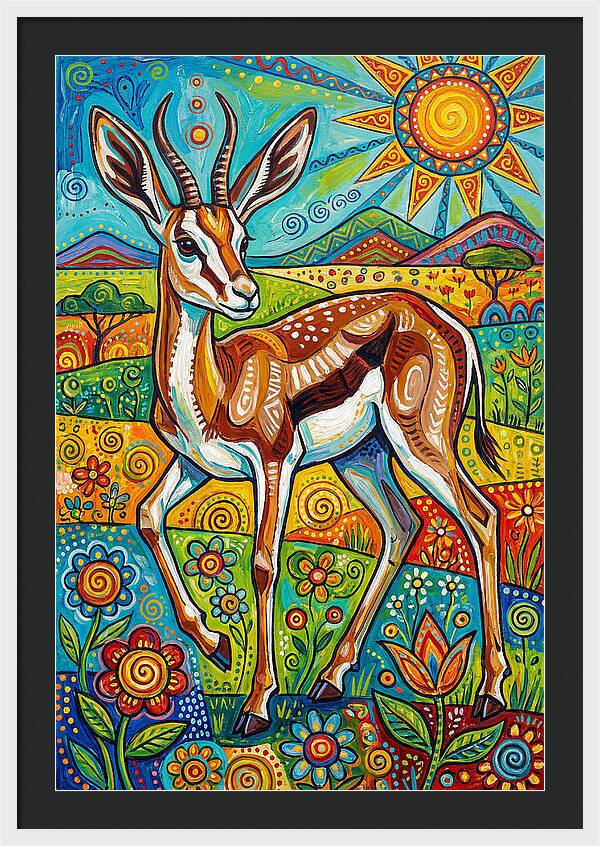 Springbok In Vibrant Landscape