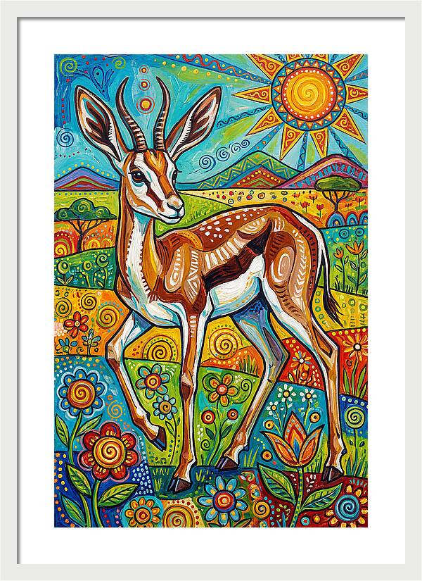 Springbok In Vibrant Landscape