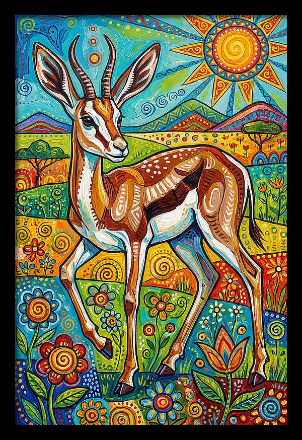 Springbok In Vibrant Landscape