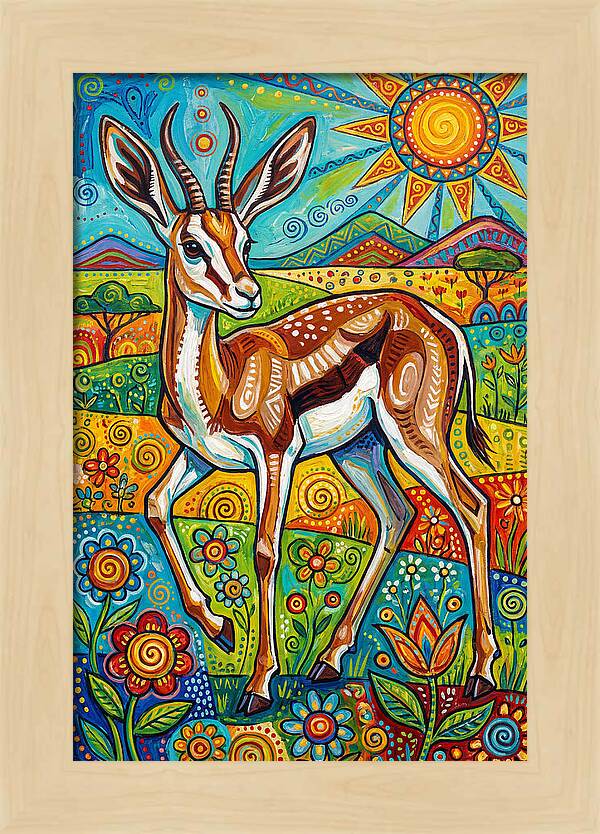 Springbok In Vibrant Landscape