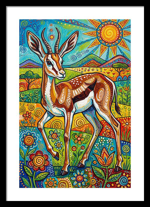 Springbok In Vibrant Landscape