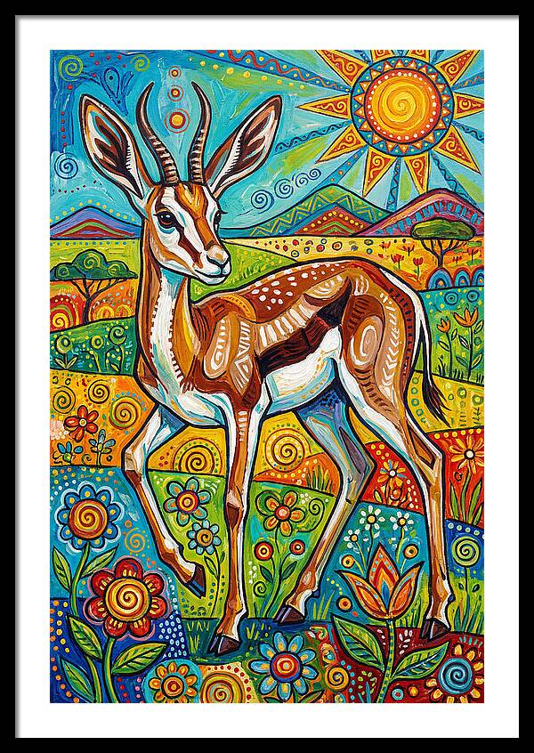 Springbok In Vibrant Landscape
