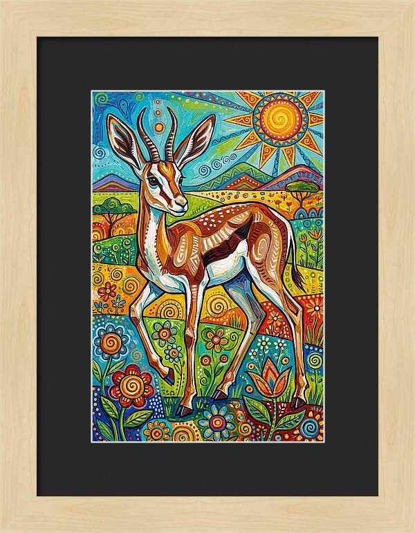 Springbok In Vibrant Landscape