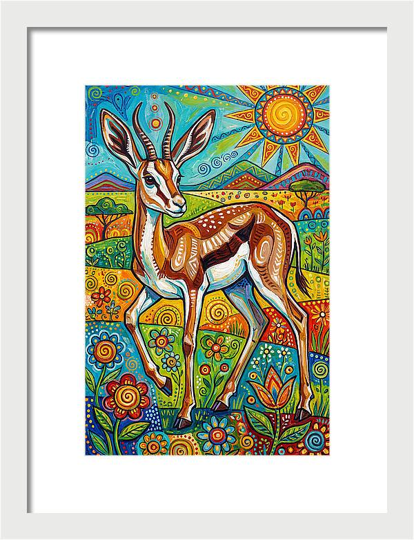 Springbok In Vibrant Landscape