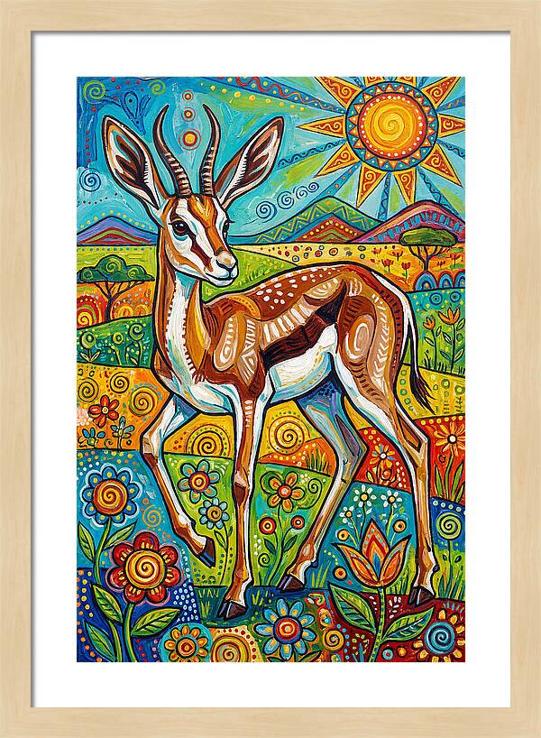 Springbok In Vibrant Landscape