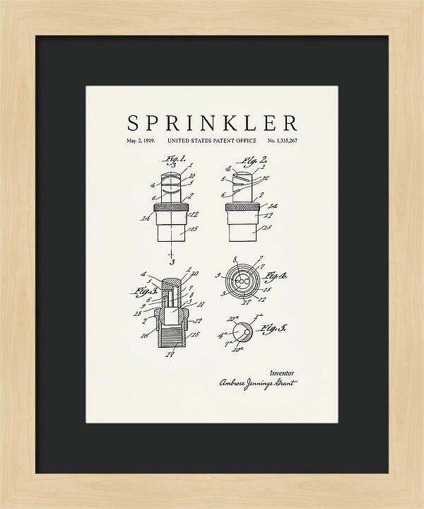 Sprinkler Minimalist Patent Us1335267