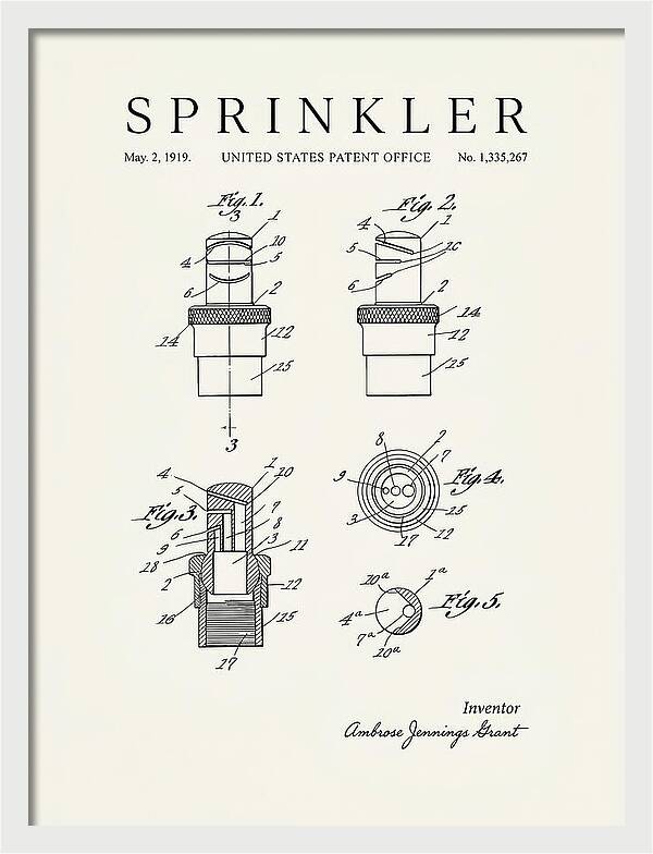 Sprinkler Minimalist Patent Us1335267