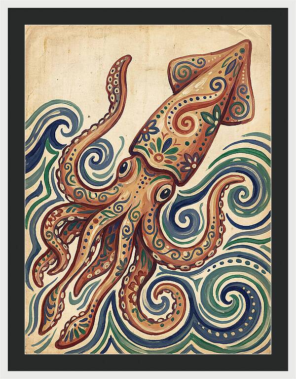 Squid Folk In Vibrant Waves