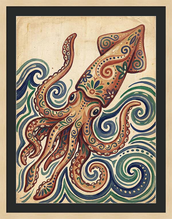 Squid Folk In Vibrant Waves